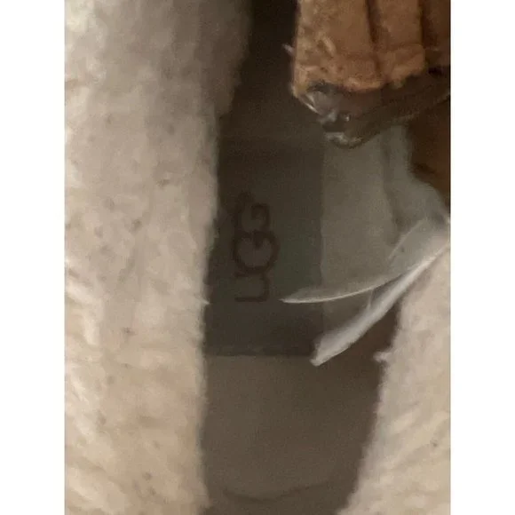 UGG Benson II Brown Leather Side Zip Wool Lined Ankle Boots Women’s Size 8 - Picture 7 of 14